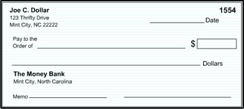 Blank Cheque Template Excel