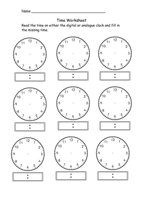 Blank clock printable games