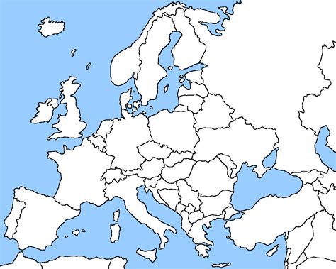 Blank Europe Map with Grid