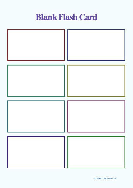 Blank Flashcard Template