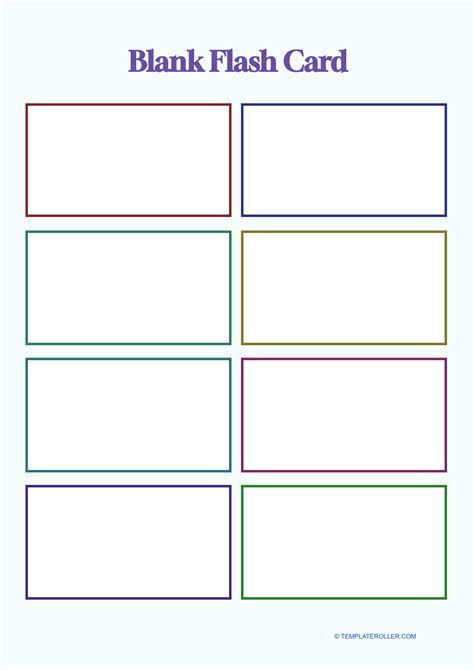 Blank Flashcard Template