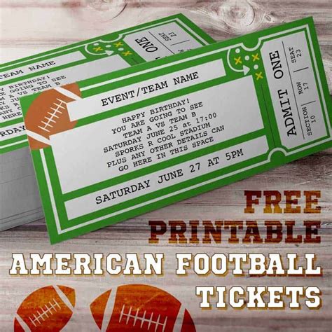 Blank Football Ticket Template Example