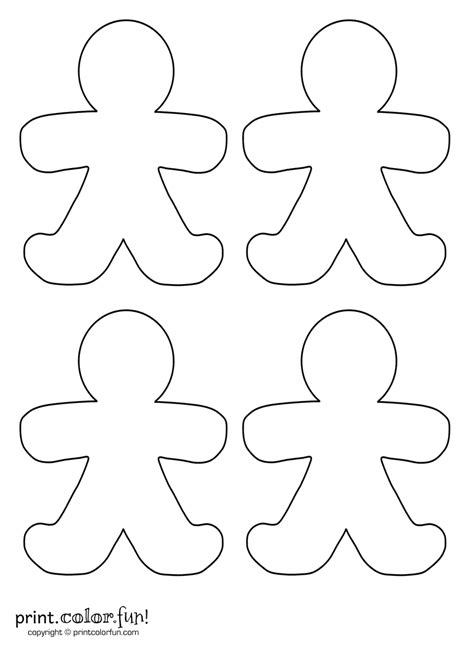 Blank Gingerbread Man Template 4