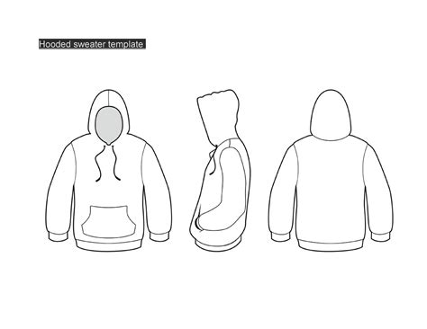 Blank hoodie template design with text and images