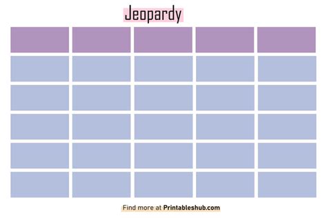 Blank Jeopardy template example