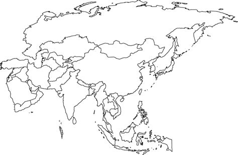 Blank Map of Asia for Cultural Studies