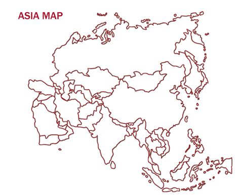 Blank Map of Asia for Design