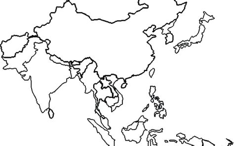 Blank Map of Asia for Environment