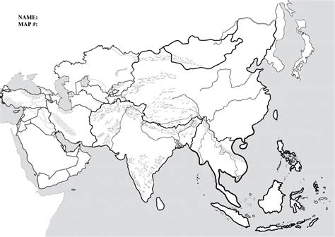 Blank Map of Asia for Research