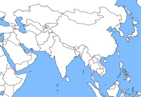 Blank map of Asia