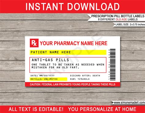 Blank Medication Label Templates