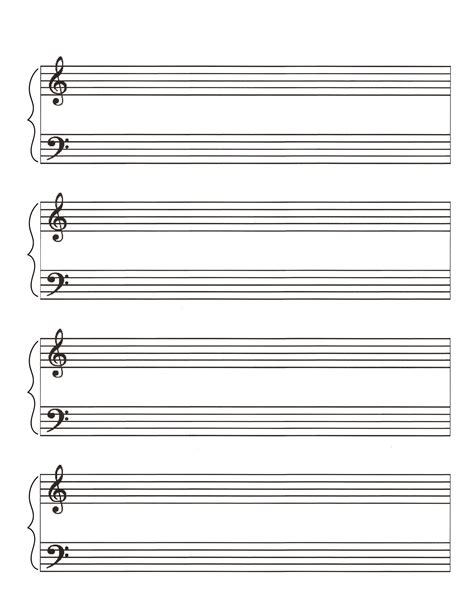 Blank Music Sheets for Piano