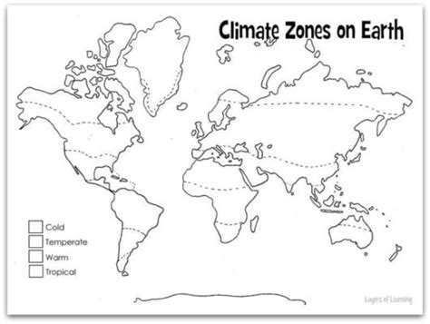 Blank North America Map with Climate Zones Image 6