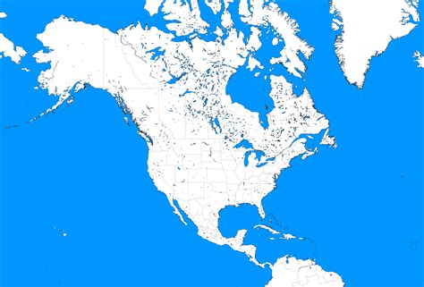 Blank North America Map with Country Boundaries Image 4