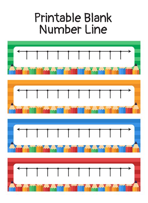 A blank number line printable with numbers 1-10