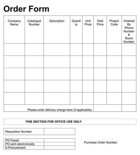 Blank Order Form Template