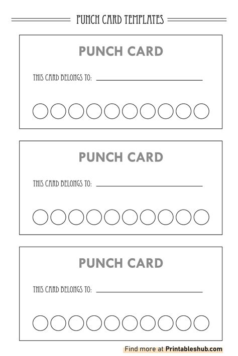 Blank Punch Card Template Example