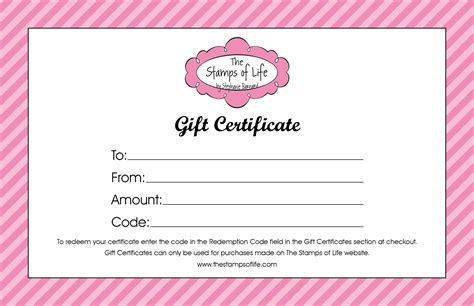 Blank Ticket Gift Certificate Template