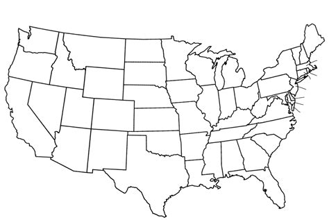 Blank U.S. Map for Planning