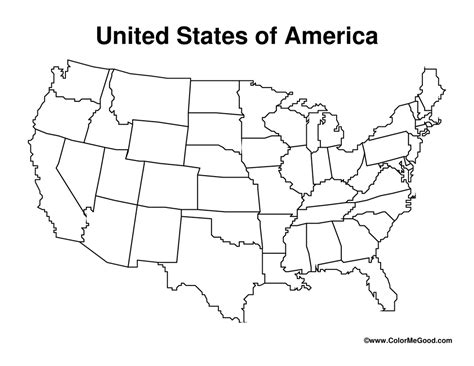 Blank U.S. Map for Students