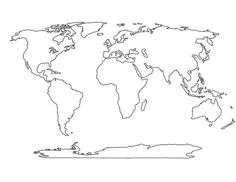 Blank world map printable