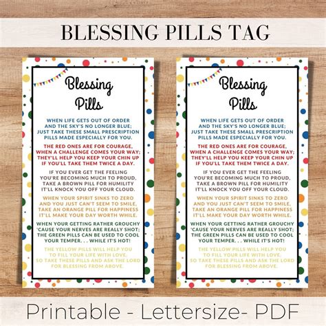 Blessing Pills Printables