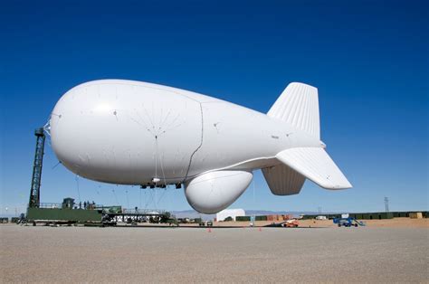 A blimp on the ground