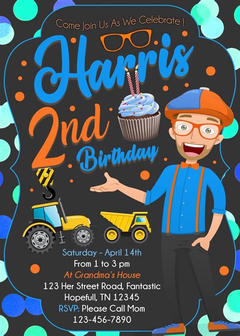 Blippi Birthday Invitation Ideas for Girls