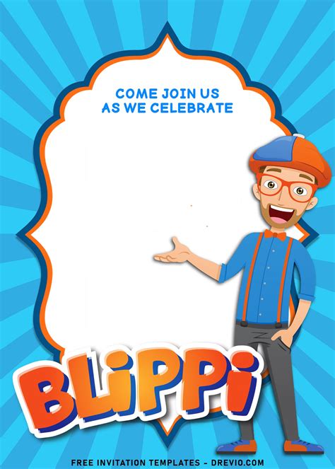 Blippi Birthday Invitation Template Design