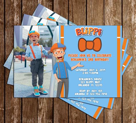 Blippi Birthday Party Invitations