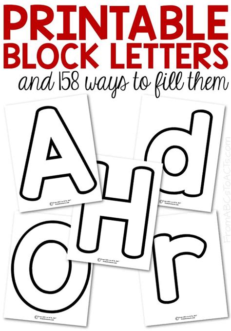 Block Letter Printable Educational Materials