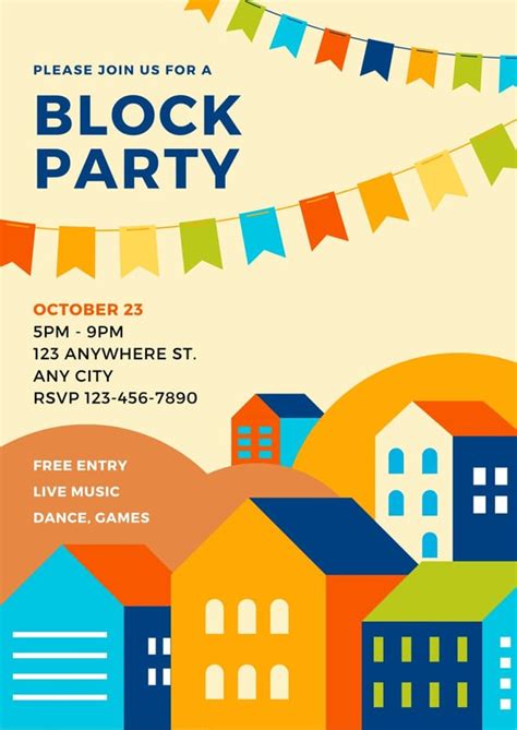 Block Party Flyer Design Templates