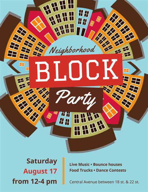 Block Party Flyer Template 1