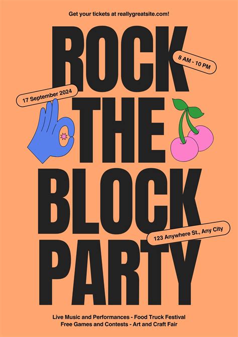 Block Party Flyer Template 3