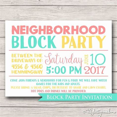 Block Party Invitation Template 3