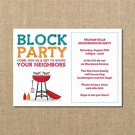 Block Party Invitation Template 8