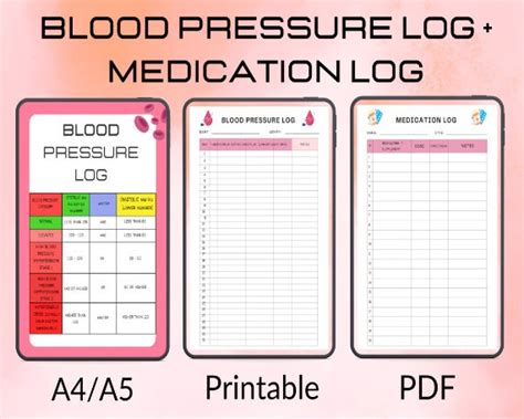 Blood Pressure and Medication Log Printable