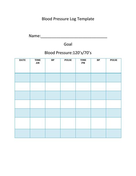 Blood Pressure Log Template Image 7