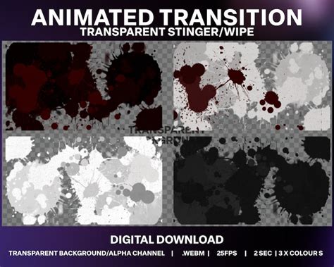 Blood Splatter Transition Templates