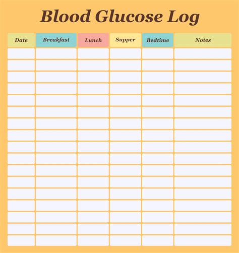 Blood Sugar Log Book Printable 3