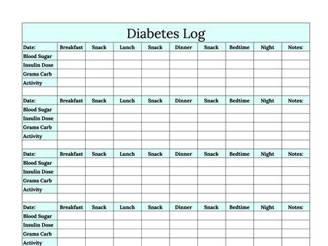 Blood Sugar Log Book