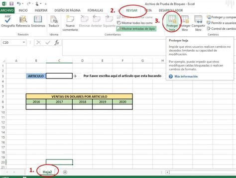 Bloquear celdas en Excel