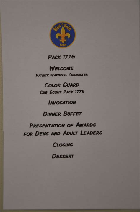 Blue and Gold Banquet Program Template Sample