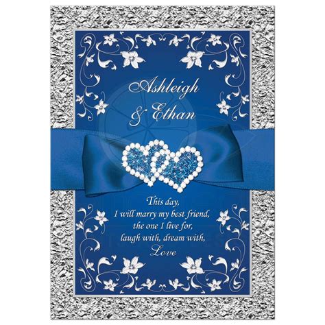 Blue and Silver Anniversary Invitation Template Designs