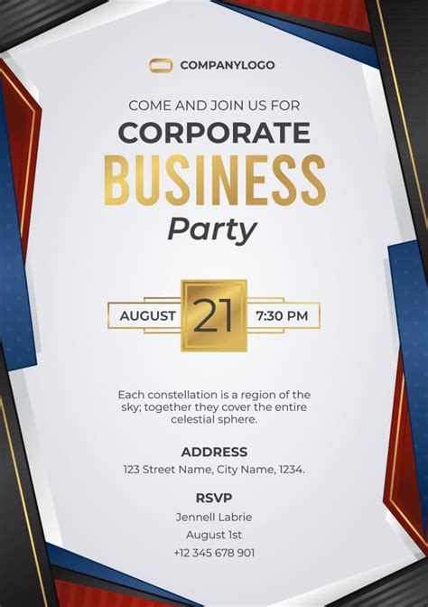 Blue and Silver Corporate Invitation Template