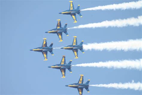 Blue Angels performing at an airshow