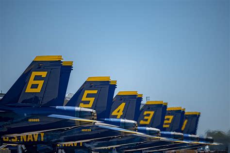 Blue Angels F/A-18 Hornet flying in formation