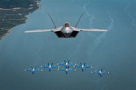 Blue Angels F-22 Raptor Close Formation