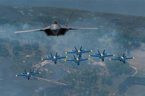 Blue Angels F-22 Raptor Formation