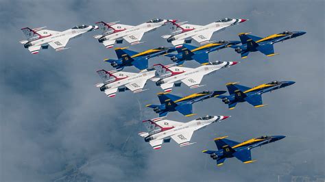 Blue Angels Pilots Performing Formation Flying